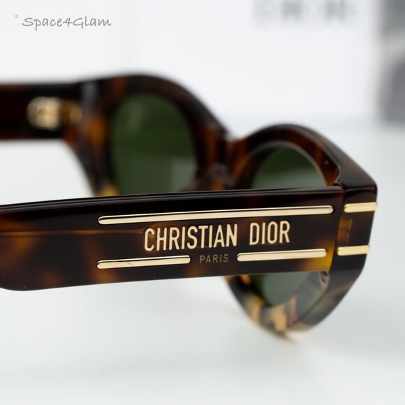 NEW Dior DIORSIGNATURE B5I 24C0 Honey Havana Green Unisex Cat Eye Sunglasses - Picture 5 of 9